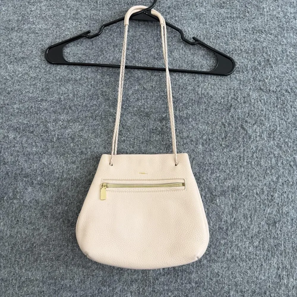 Shinola Leather Shoulder Tote Crossbody Bag Light Pink Braided Strap Minimalist